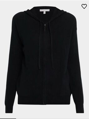 Neiman Marcus Cashmere Zip-Front Hoodie in Black - Size M